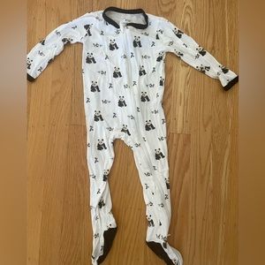 Kids Panda Print Pajamas - White and Black